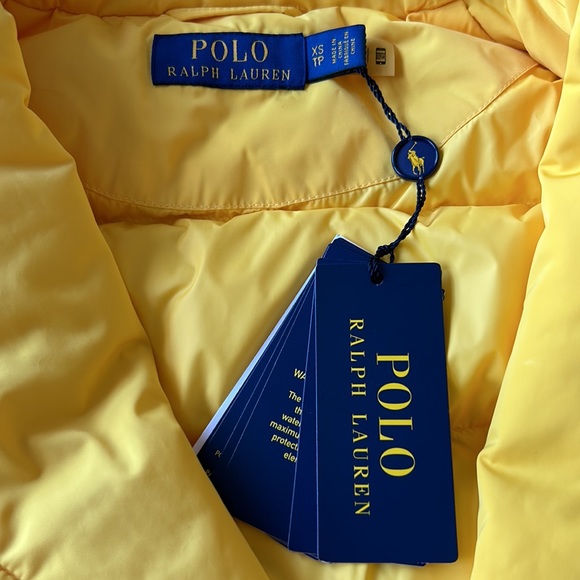 NWT Polo Ralph Lauren women’s belted down-filled yellow jacket Size XS - Picture 13 of 16